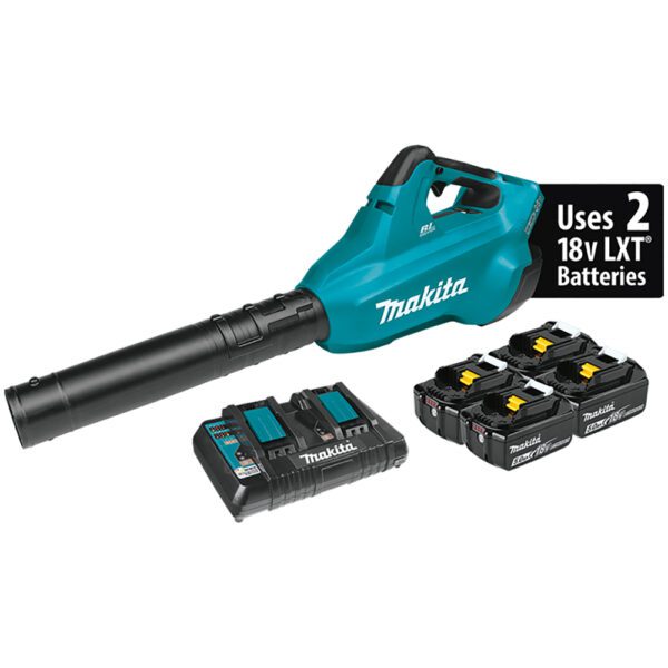 Makita XBU02PT1 Kit de Soplador Sin Escobillas 36V (18V X2) LXT con 4 Baterías (5.0Ah)
