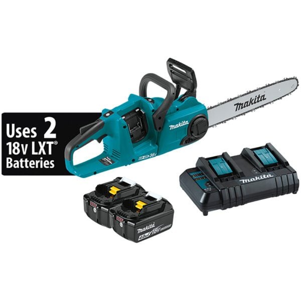 Makita XCU04CM Kit de Motosierra Sin Escobillas 36V (18V X2) LXT de 16'' (4.0Ah)