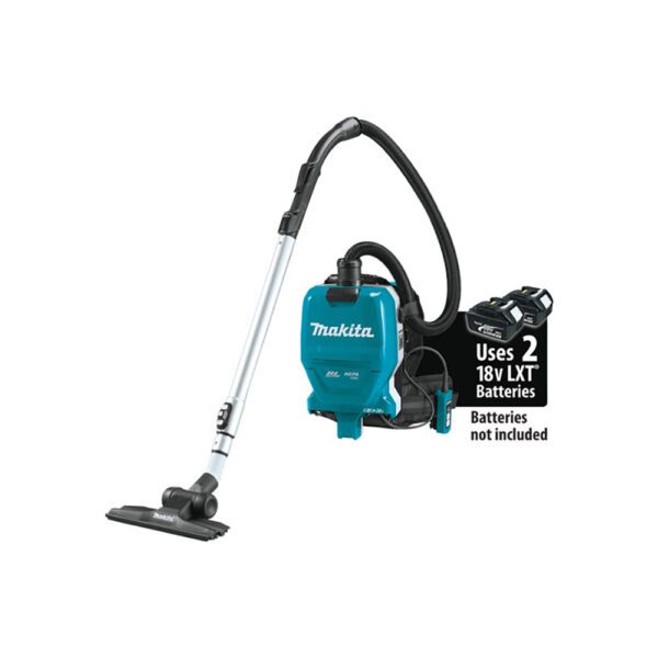 Makita XCV09Z Aspiradora de Mochila Seca con Filtro HEPA Sin Escobillas 36V (18V X2) LXT, Solo Herramienta