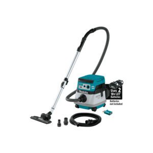Makita XCV22ZU Aspiradora/Extractor de Polvo Seco con Filtro HEPA Sin Escobillas 36V (18V X2) LXT, AWS, Solo Herramienta