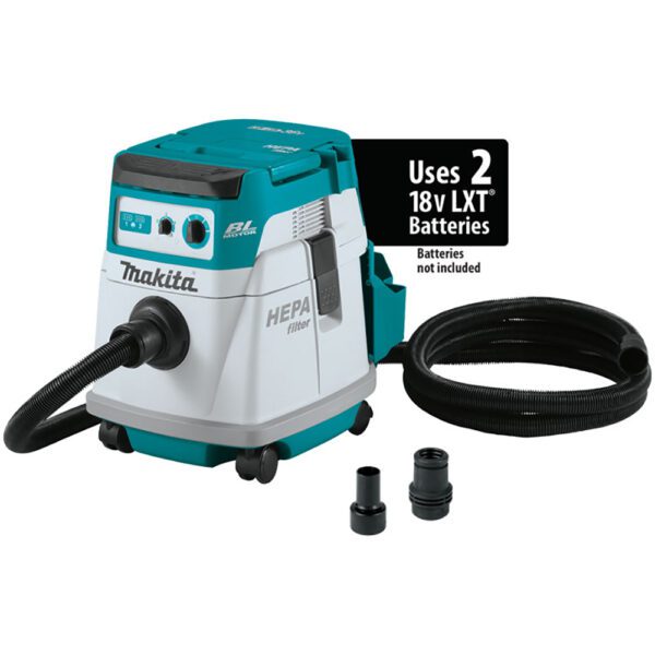 Makita XCV24ZX Extractor de Polvo Seco con Filtro HEPA Sin Escobillas 36V (18V X2) LXT, Solo Herramienta