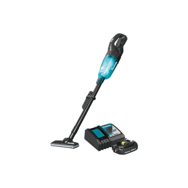 Makita XLC04R1BX4 Kit de Aspiradora Compacta Sin Escobillas Inalámbrica de 3 Velocidades 18V LXT Litio-Ion, con Botón de Presión (2.0Ah)