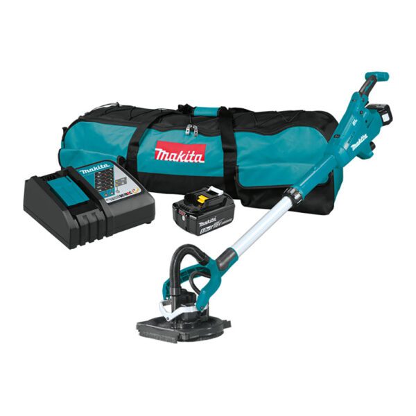 Makita XLS01T Lijadora de Paneles de Yeso Inalámbrica sin Escobillas 18V LXT de Iones de Litio con Kit, Compatible con AWS (5.0Ah)