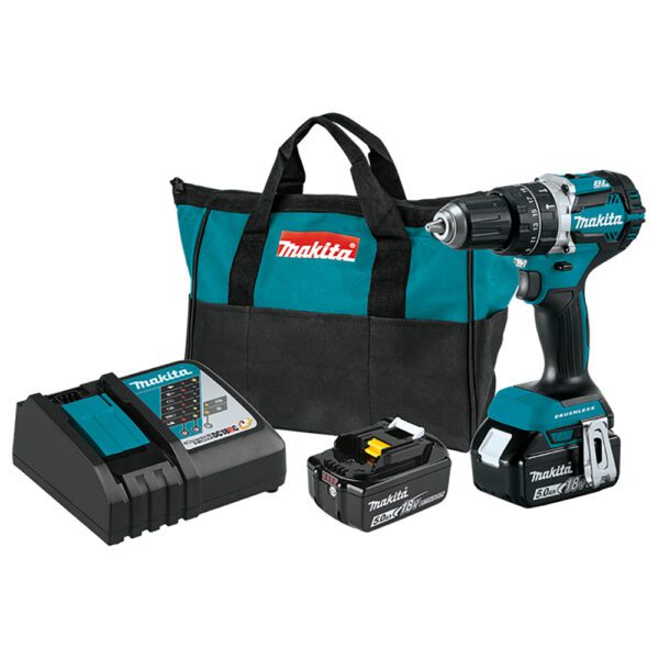 Makita XPH12T 18V LXT Kit de Taladro Percutor Inalámbrico sin Escobillas Compacto de Ion-Litio de 1/2'' (5.0Ah)