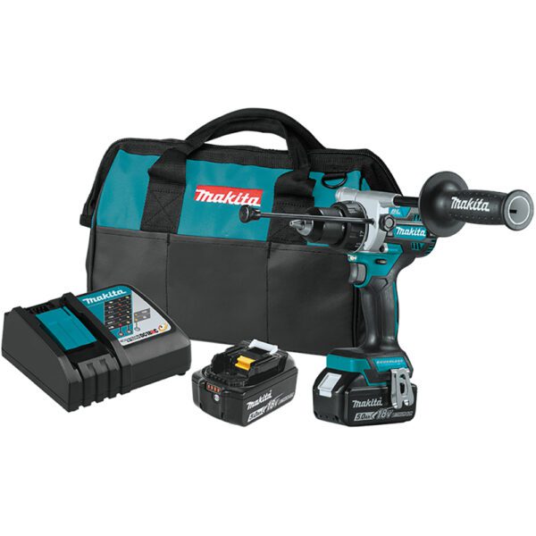 Makita XPH14T 18V LXT Kit de Taladro Percutor Inalámbrico sin Escobillas de Ion-Litio de 1/2'' (5.0Ah)