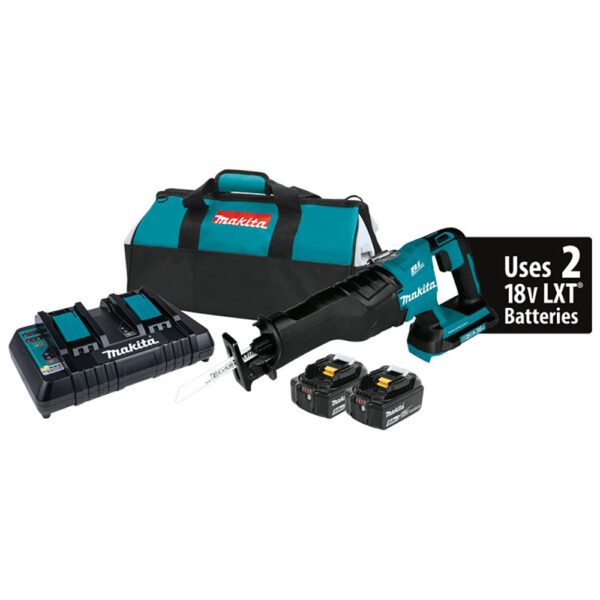Makita XRJ06PT Kit de Sierra Sable Sin Escobillas 36V (18V X2) LXT (5.0Ah)