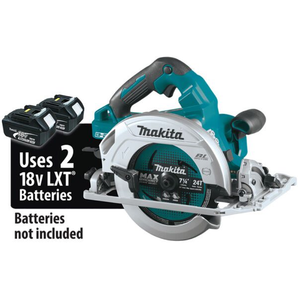 Makita XSH08Z Sierra Circular Sin Escobillas de 7-1/4'' con Base Compatible con Guía de Riel 36V (18V X2) LXT, Solo Herramienta