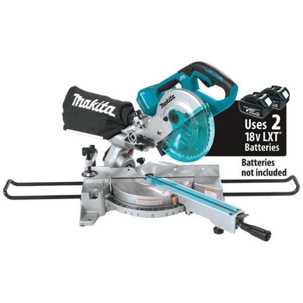 Makita XSL02Z Sierra Ingletadora Compuesta Deslizante Dual Sin Escobillas de 7-1/2'' 36V (18V X2) LXT, Solo Herramienta