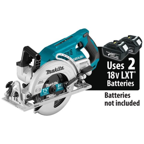Makita XSR01Z Sierra Circular de Mango Trasero Sin Escobillas de 7-1/4'' 36V (18V X2) LXT, Solo Herramienta