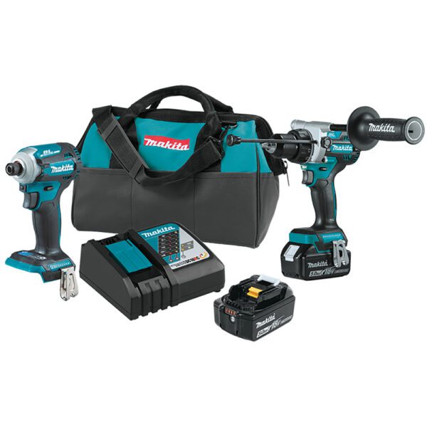 Makita XT288T 18V LXT Kit Combo Inalámbrico sin Escobillas de Ion-Litio de 2 Piezas (5.0Ah)