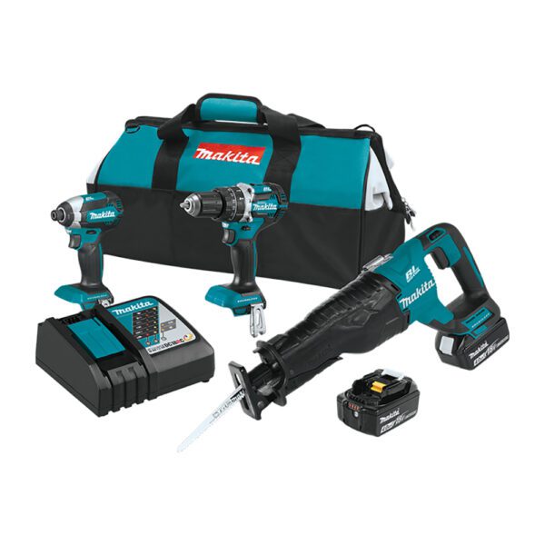 Makita XT328M 18V LXT Kit Combo Inalámbrico sin Escobillas de Ion-Litio de 3 Piezas (4.0Ah)