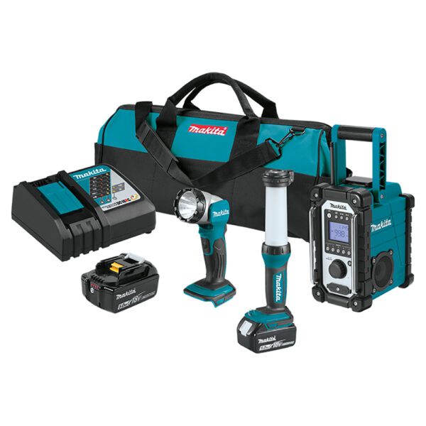 Makita XT338T 18V LXT Kit Combo Inalámbrico de Ion-Litio para Preparación de Emergencias de 3 Piezas (5.0Ah)