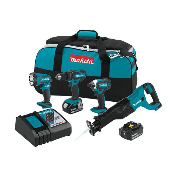 Makita XT440 18V LXT Kit Combo Inalámbrico de Ion-Litio de 4 Piezas (3.0Ah)