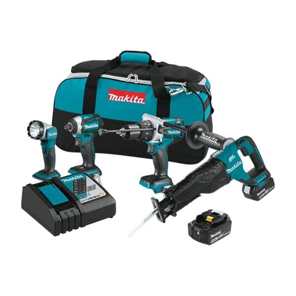 Makita XT450T 18V LXT Kit Combo Inalámbrico sin Escobillas de Ion-Litio de 4 Piezas (5.0Ah)