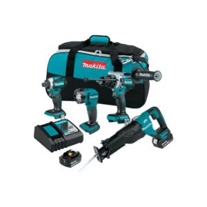 Makita XT453T 18V LXT Kit Combo Inalámbrico sin Escobillas de Ion-Litio de 4 Piezas (5.0Ah)