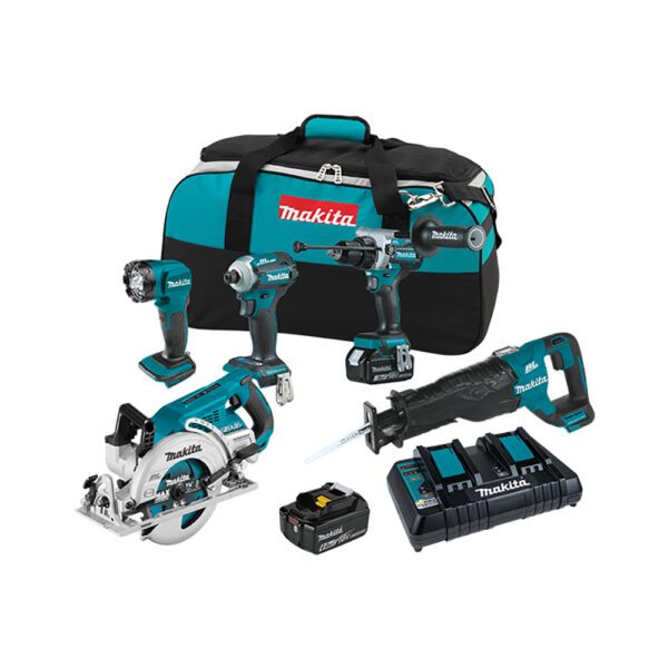 Makita XT507PG 18V LXT Kit Combo Inalámbrico sin Escobillas de Ion-Litio de 5 Piezas (6.0Ah)
