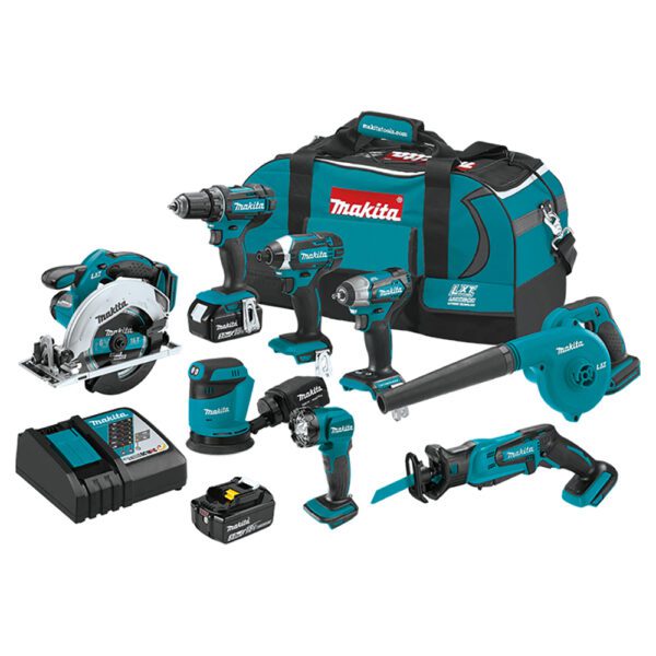 Makita XT801X1 18V LXT Kit Combo Inalámbrico de Ion-Litio de 8 Piezas (3.0Ah)