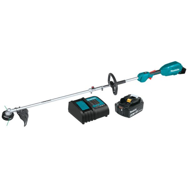 Makita XUX02SM1X1 Kit de Cabezal de Potencia de Eje Acoplable Sin Escobillas Inalámbrico 18V LXT Litio-Ion con Accesorio de Desbrozadora de 13'' (4.0Ah)