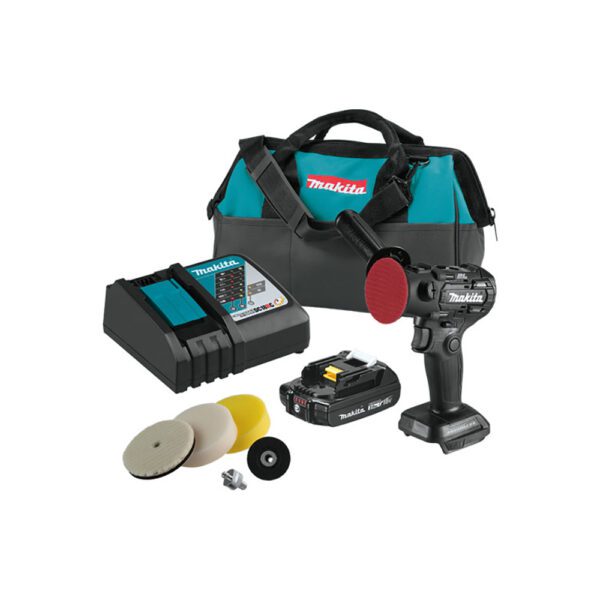 Makita XVP01R1B Pulidora / Lijadora Inalámbrica 18V LXT de Iones de Litio sin Escobillas de Subcompacta de 3'' / 2'' con Kit (2.0Ah)