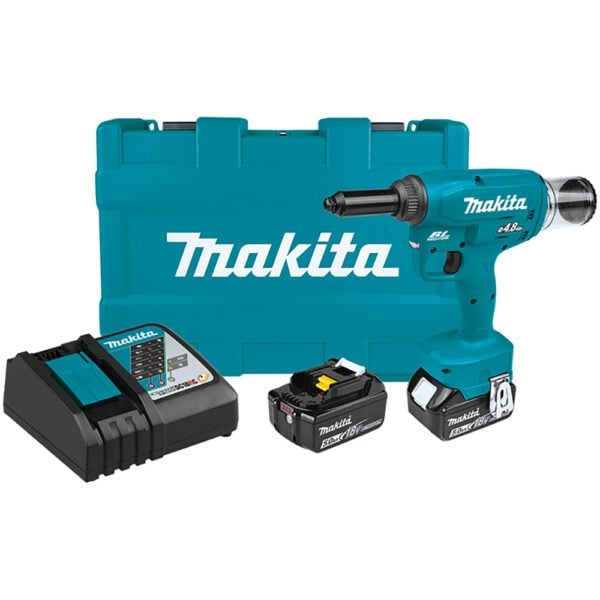 Makita XVR01T 18V LXT Kit de Herramienta Remachadora Inalámbrica sin Escobillas de Ion-Litio (5.0Ah)