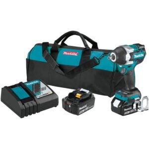 Makita XWT18T 18V LXT Kit de Llave de Impacto Inalámbrica sin Escobillas de 4 Velocidades de Par Medio de 1/2'' con Ánima de Retención (5.0Ah)