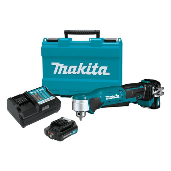 Makita AD03R1 Kit de Taladro Angular Inalámbrico de 3/8'' con Batería de Litio-Ion CXT de 12V max (2.0Ah)