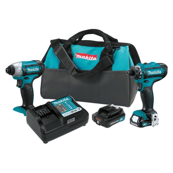 Makita CT230R Kit Combo Inalámbrico de 2 Piezas con Batería de Litio-Ion CXT de 12V max (2.0Ah)