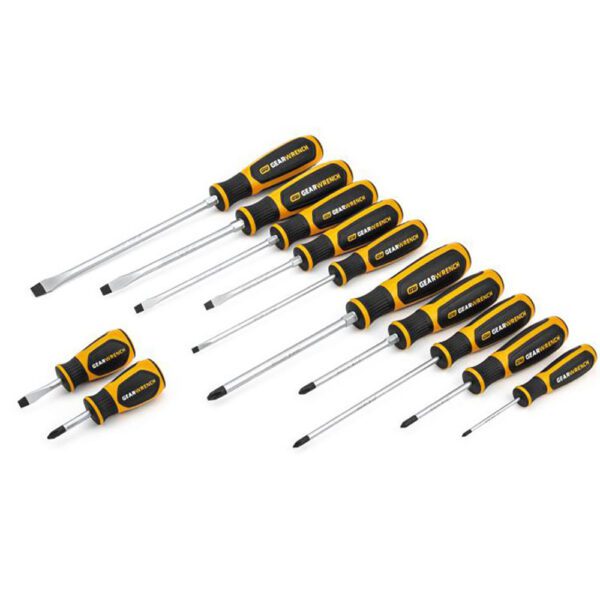 80051H GearWrench Juego de Destornilladores de Material Dual de 12 Piezas Phillips/Ranurado