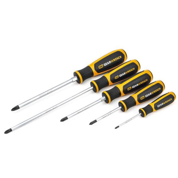 80052H GearWrench Juego de Destornilladores de Material Dual de 5 Piezas Phillips