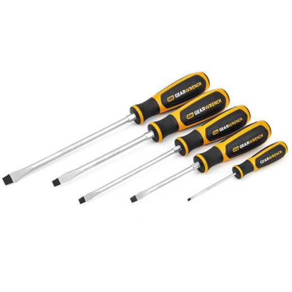 80053H GearWrench Juego de Destornilladores de Material Dual de 5 Piezas Ranurado