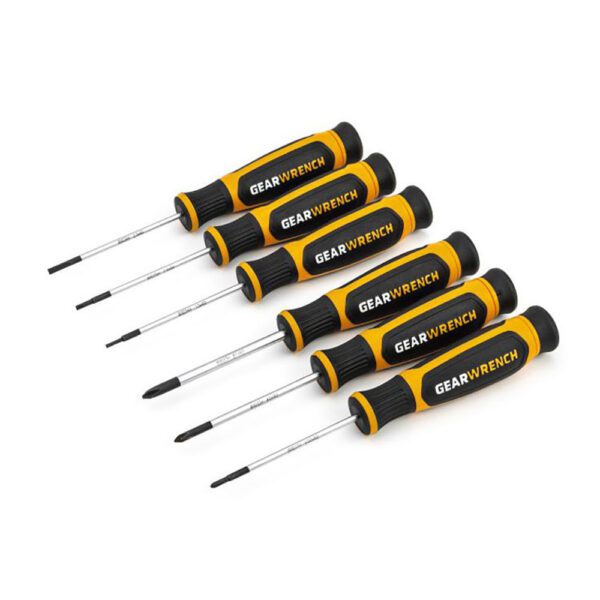 80055H GearWrench Juego de Mini Destornilladores de Material Dual de 6 Piezas Phillips/Ranurado