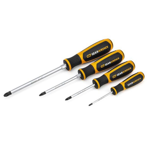 80061H GearWrench Juego de Destornilladores de Material Dual de 4 Piezas Pozidriv