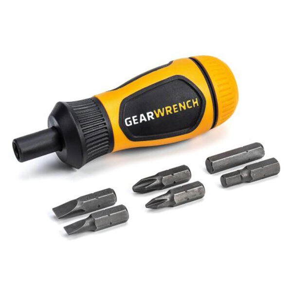 80061R GearWrench Destornillador Multi-Bit con Trinquete Stubby de 6 en 1