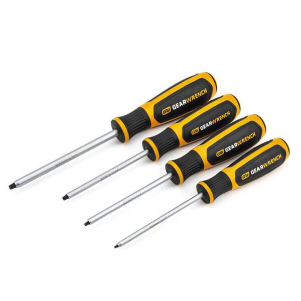 80065H GearWrench Juego de Destornilladores de Material Dual de 4 Piezas Cuadrado