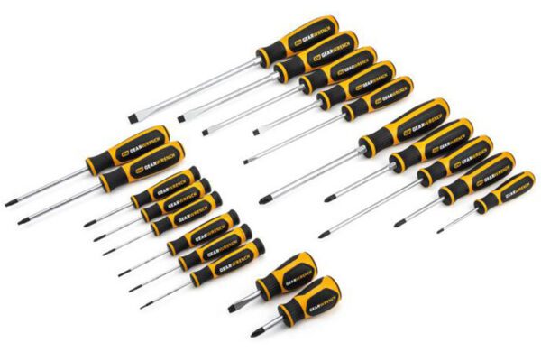 80066HA GearWrench Juego de Destornilladores de Material Dual de 20 Piezas Phillips/Ranurado/Torx - SIOC