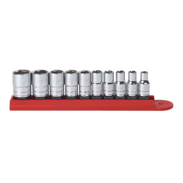 80303 GearWrench Juego de Dados Estandar SAE de 6 Puntos con Impulsor de 1/4'' de 10 Piezas