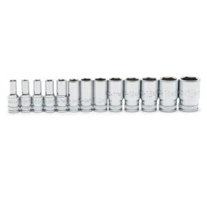 80304S-06 GearWrench Juego de 13 Dados Métricos de Longitud Media de 6 Puntas de 1/4''