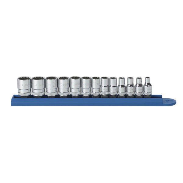 80306 GearWrench Juego de Dados Estandar Metricos de 12 Puntos con Impulsor 1/4'' de 13 Piezas