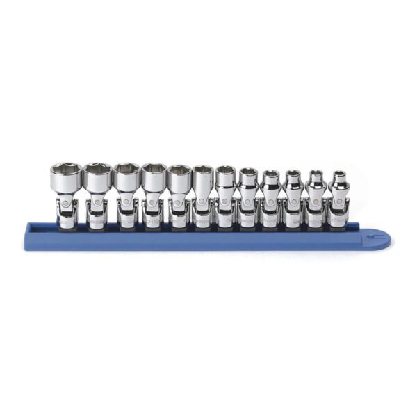 80311 GearWrench Juego de Dados Flexibles Metricos de 6 Puntos con Impulsor de 1/4'' de 12 Piezas