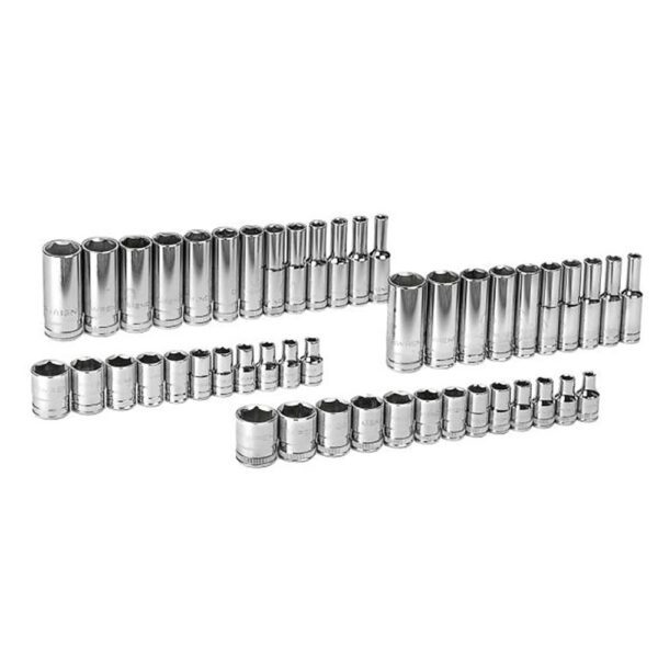 80314D GearWrench Juego de Dados Estandar y Profundos SAE/Metricos de 6 Puntos con Impulsor de 1/4'' de 47 Piezas