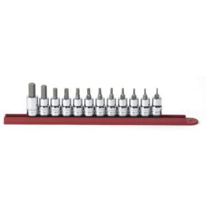 80581 GearWrench Juego de Dados con Punta Hexagonal SAE con Impulsor de 3/8'' de 12 Piezas