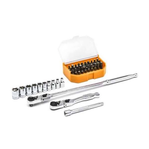 81031 GearWrench Juego de Herramientas Mecánicas de Cabeza Delgada Estándar Métricas de 1/4'' de 43 Piezas