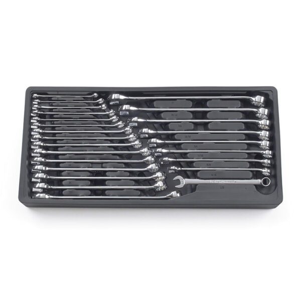 81900 GearWrench Juego de Llaves de Combinacion Largos de 12 Puntos SAE/Metricos de 24 Piezas