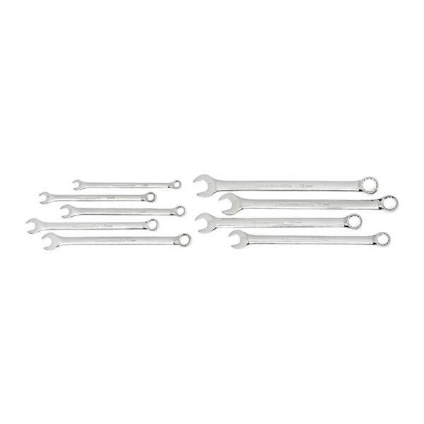 81932 GearWrench Juego de Llaves de Combinación de Patrón Largo de 9 Piezas Métricas con Estuche de Herramientas