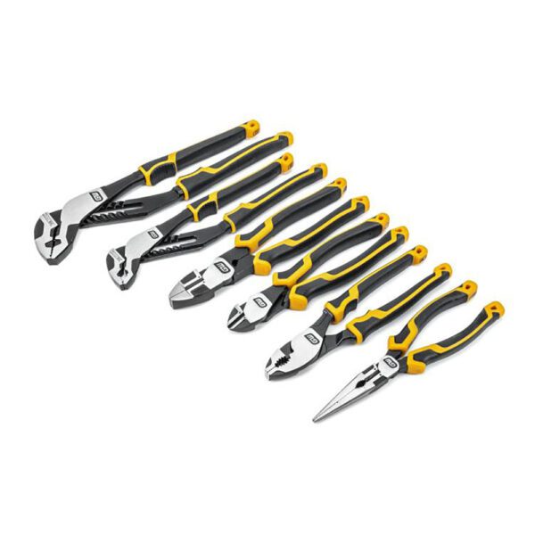 82204C-06 GearWrench Juego de 6 Pinzas Pitbull Mixtos con Mango de Doble Material