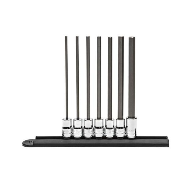 82537 GearWrench Juego de Dados de Puntas Hexagonales SAE Largas de 3/8'' de 7 Piezas