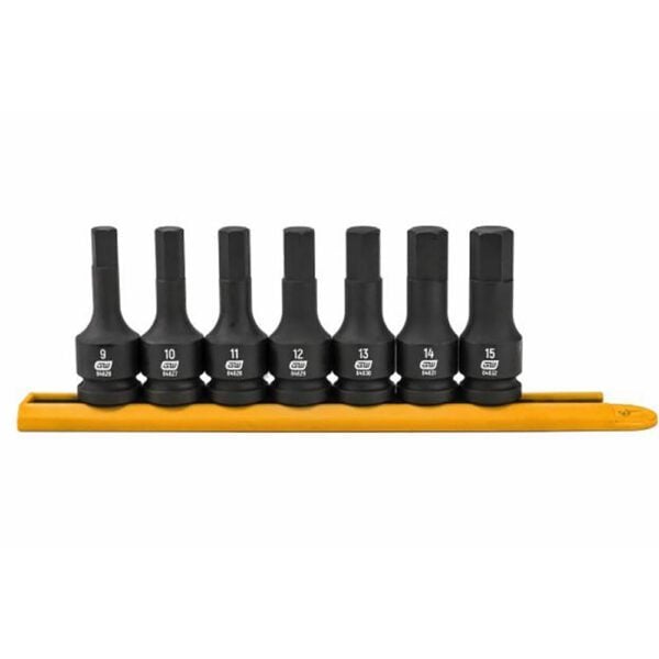 84940 GearWrench Juego de Dado de Impacto con Impulsor Hexagonal de 1/2'' de 7 Piezas, Metrico