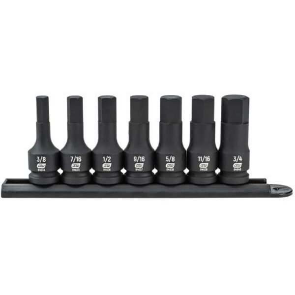 84941 GearWrench Juego de Dado de Impacto con Impulsor Hexagonal de 1/2'' de 7 Piezas