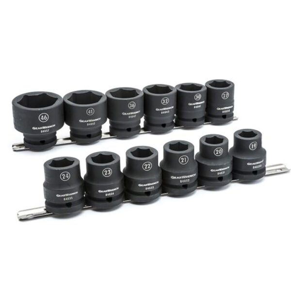 84958 GearWrench 12pc Juego de Dados de Impacto Estándar de 6 Puntos con Accionamiento de 3/4'' Métrico