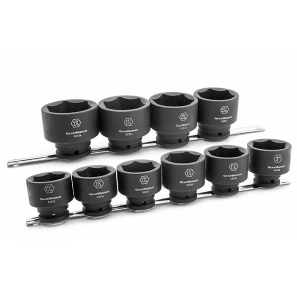 84998 GearWrench 10pc Juego de Dados de Impacto Estándar de 6 Puntos con Accionamiento de 3/4'' SAE